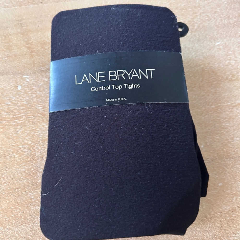 Vtg Lane Bryant Control Top Tights  A/B 1X black USA NOS Deadstock Plus Size